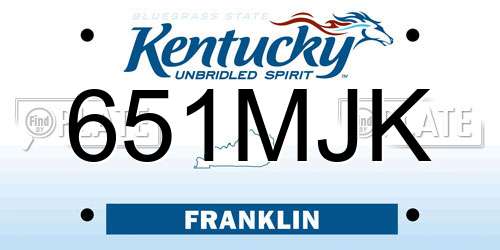 651MJK Kentucky License Plate