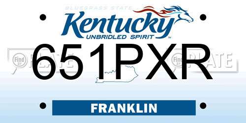 651PXR Kentucky License Plate