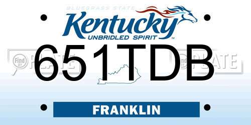 651TDB Kentucky License Plate