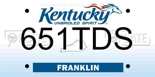 651TDS Kentucky License Plate