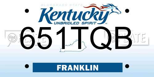 651TQB Kentucky License Plate