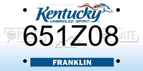 651Z08 Kentucky License Plate