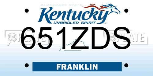 651ZDS Kentucky License Plate