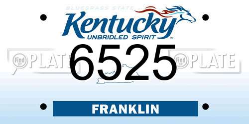 6525 Kentucky License Plate