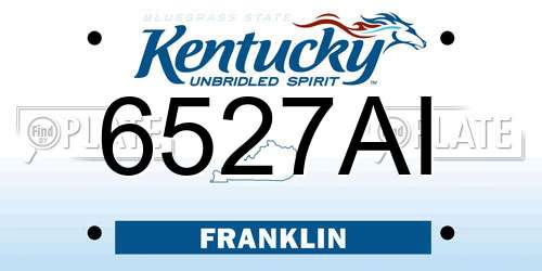 6527AI Kentucky License Plate