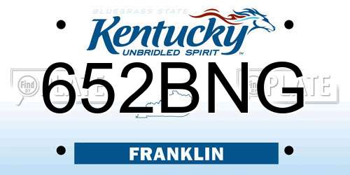 652BNG Kentucky License Plate