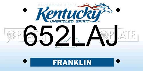 652LAJ Kentucky License Plate