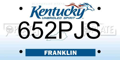652PJS Kentucky License Plate
