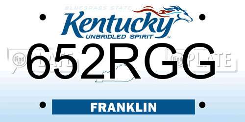 652RGG Kentucky License Plate