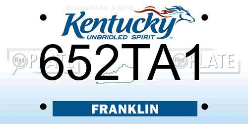 652TA1 Kentucky License Plate