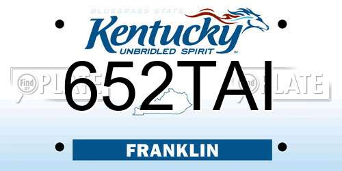 652TAI Kentucky License Plate