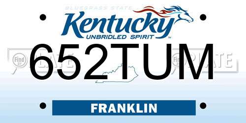652TUM Kentucky License Plate