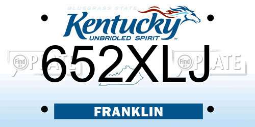 652XLJ Kentucky License Plate