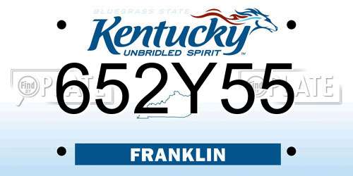 652Y55 Kentucky License Plate