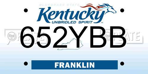 652YBB Kentucky License Plate