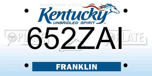 652ZAI Kentucky License Plate