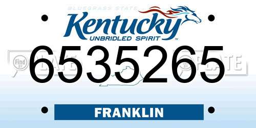 6535265 Kentucky License Plate