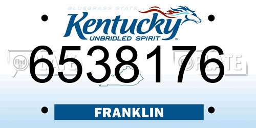 6538176 Kentucky License Plate