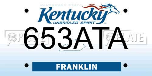 653ATA Kentucky License Plate