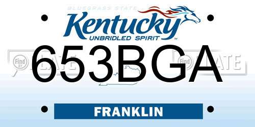 653BGA Kentucky License Plate
