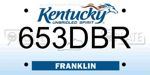 653DBR Kentucky License Plate