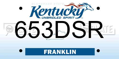 653DSR Kentucky License Plate