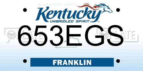 653EGS Kentucky License Plate