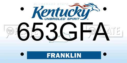 653GFA Kentucky License Plate