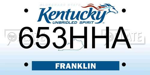 653HHA Kentucky License Plate