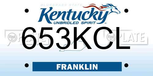 653KCL Kentucky License Plate
