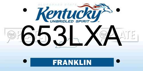 653LXA Kentucky License Plate