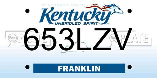 653LZV Kentucky License Plate