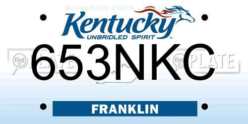 653NKC Kentucky License Plate