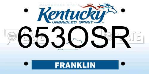 653OSR Kentucky License Plate