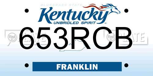 653RCB Kentucky License Plate