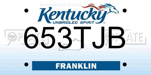 653TJB Kentucky License Plate