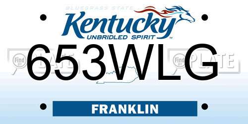 653WLG Kentucky License Plate