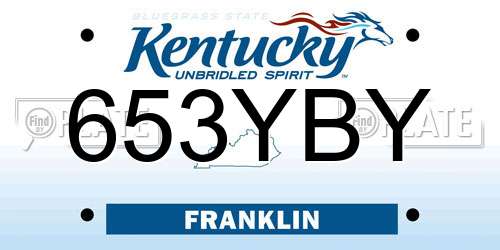 653YBY Kentucky License Plate