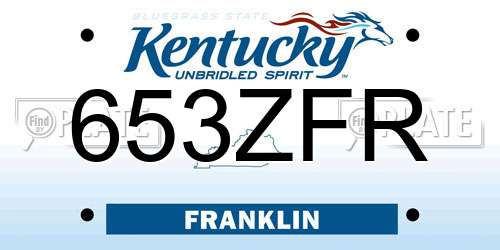 653ZFR Kentucky License Plate
