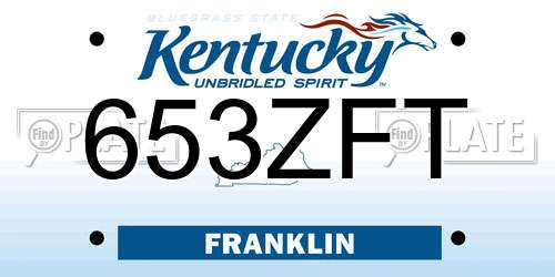 653ZFT Kentucky License Plate