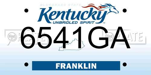 6541GA Kentucky License Plate