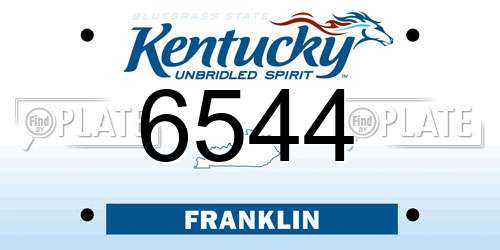 6544 Kentucky License Plate