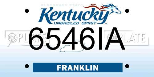 6546IA Kentucky License Plate
