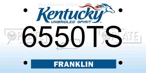 6550TS Kentucky License Plate