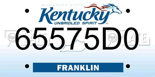 65575D0 Kentucky License Plate