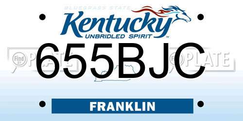 655BJC Kentucky License Plate