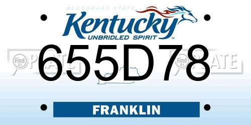 655D78 Kentucky License Plate