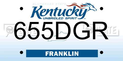 655DGR Kentucky License Plate