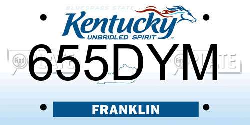 655DYM Kentucky License Plate