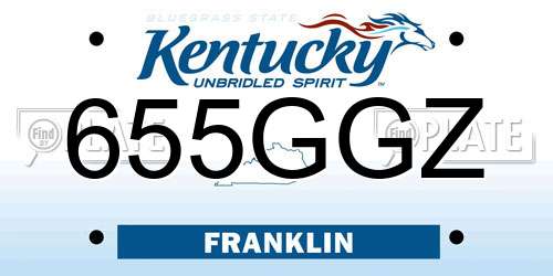 655GGZ Kentucky License Plate